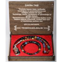 KUTULU 33 LÜ TESBİH BİLEKLİK SETİ ÇAKRA TAŞI
