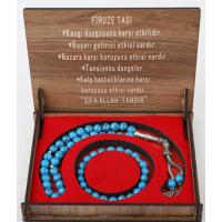 KUTULU 33 LÜ TESBİH BİLEKLİK SETİ FİRUZE
