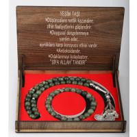 KUTULU 33 LÜ TESBİH BİLEKLİK SETİ YEŞİM TAŞI