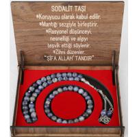 KUTULU KOLYE BİLEKLİK SETİ SODALİT TAŞI