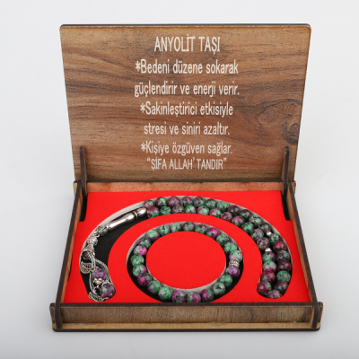 KUTULU 33 LÜ TESBİH BİLEKLİK SETİ ANYOLİT