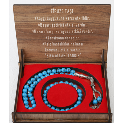 KUTULU 33 LÜ TESBİH BİLEKLİK SETİ FİRUZE