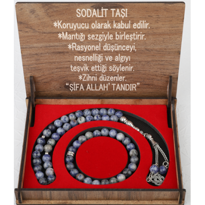 KUTULU KOLYE BİLEKLİK SETİ SODALİT TAŞI